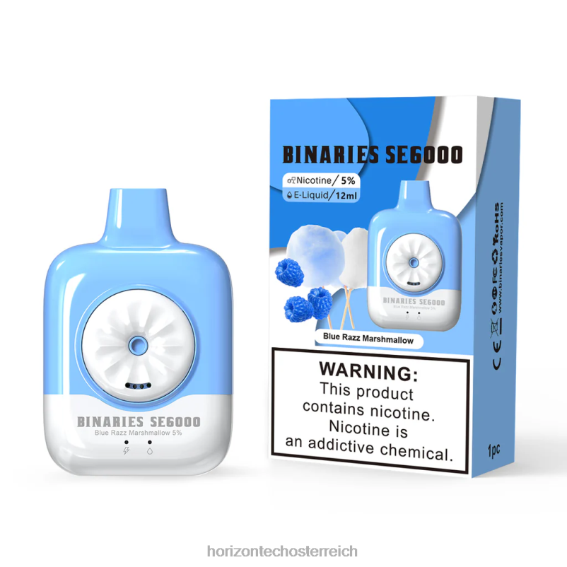 04H4N136 HorizonTech Binaries Cabin Einwegartikel, 12 mlBlue Razz Marshmallow