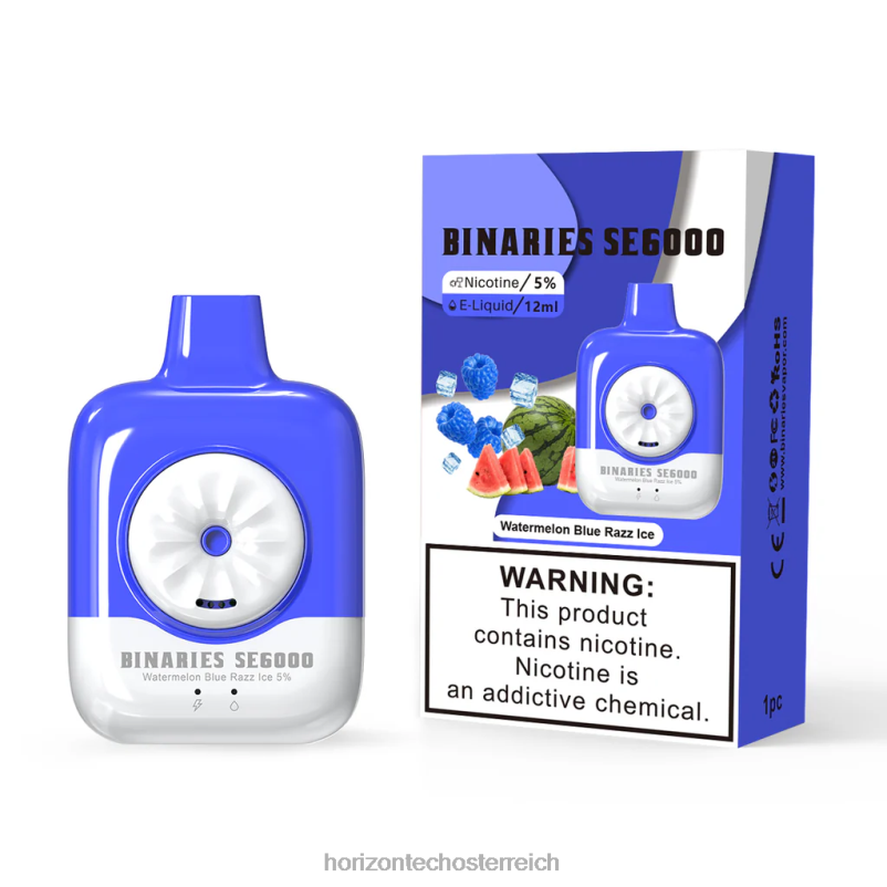 04H4N5 HorizonTech Binaries Cabin Einwegartikel, 12 ml - Horizon Tech vape Wassermelonenblaues Razz-Eis