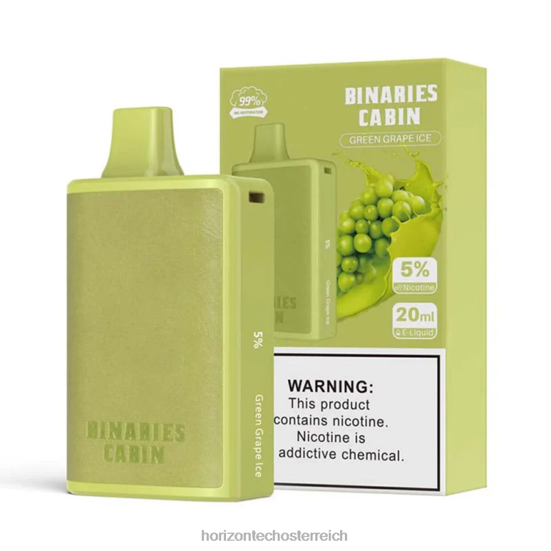 04H4N57 HorizonTech Binaries Cabin Einweg 20mlgrünes Traubeneis