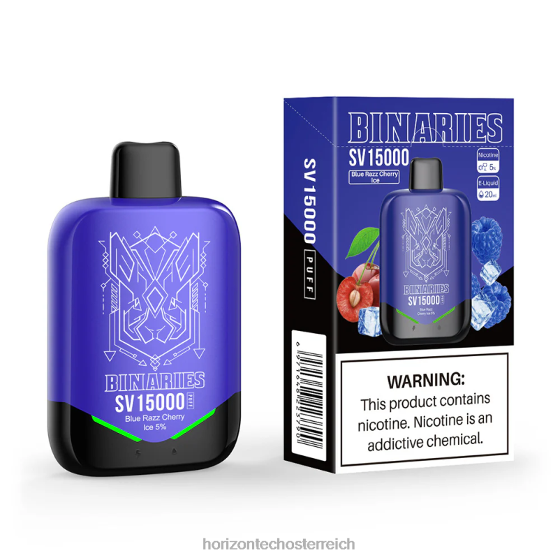 04H4N3 HorizonTech Binaries Cabin Einweg-Sv - HorizonTech vape Österreich blaues Razz-Kirscheis
